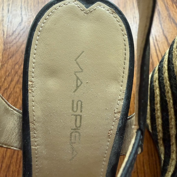 Via Spiga Black Women's Cross-Strap Wedge Sandals size 6 - Picture 2 of 5